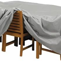 BODYGARD Bahçe mobilyası örtüsü, bahçe mobilyası brandası, su geçirmez, rüzgar geçirmez, UV dayanıklı, bahçe mobilyası örtüsü, Bahçe Mobilya Brandası Masa Sandalye Koruma Örtüsü (GRI, 260*160*80)